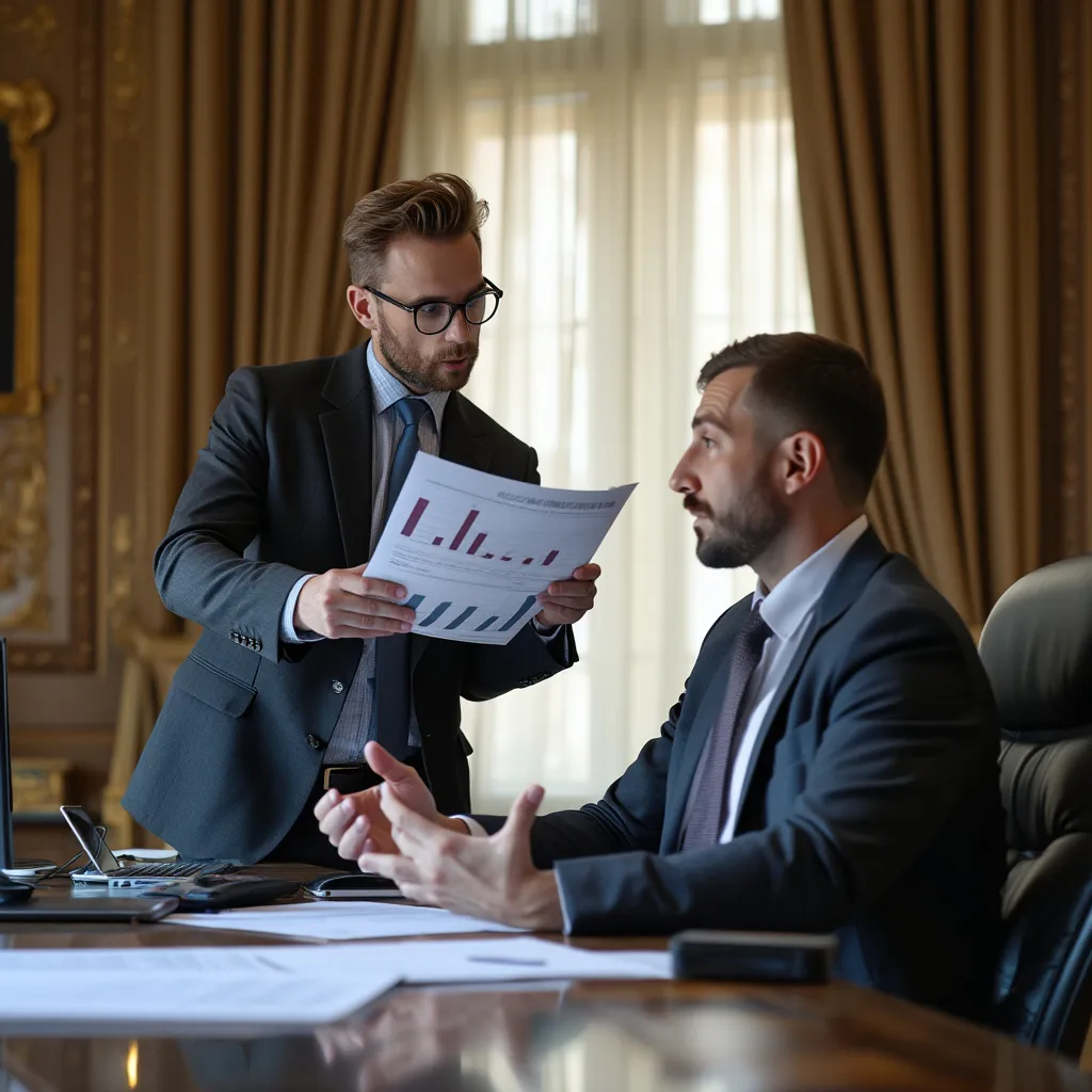 Consultor de FinConsultAR asesorando a un cliente empresario